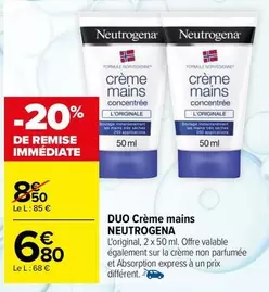 Neutrogena - Créme Mains offre à 6,8€ sur Carrefour