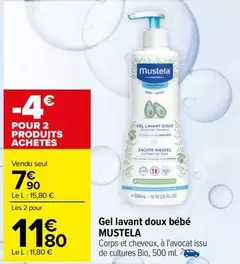 Mustela - Gel Lavant Doux Bébé offre à 7,9€ sur Carrefour