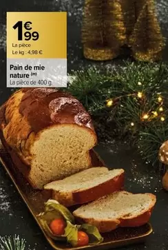 Pain De Mie Nature offre à 1,99€ sur Carrefour