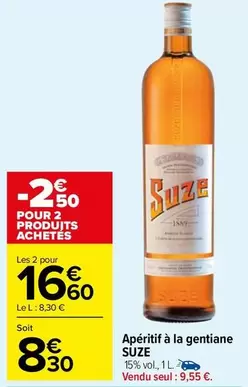 Suze - Apéritif À La Gentiane offre à 8,3€ sur Carrefour Drive