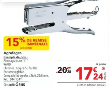 Rapid - Agrafages offre à 17,24€ sur Metro