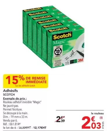 Scotch - Adhésifs offre à 2,03€ sur Metro