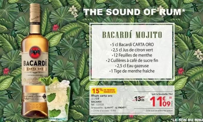 Bacardi -  Mojito offre à 11,09€ sur Metro