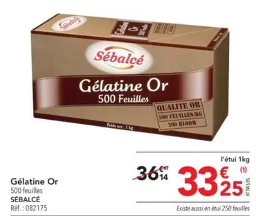 Sébalcé - Gélatine Or offre à 33,25€ sur Metro