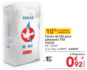 Pigeon - Farine De Blé Pour Pâtisserie T55 offre à 0,92€ sur Metro