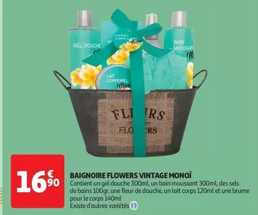 Baignoire Flowers Vintage Monoï offre à 16,9€ sur Auchan Hypermarché