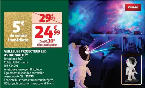 Xanlite - Veilleuse Projecteur Led Astronaute offre à 24,99€ sur Auchan Hypermarché