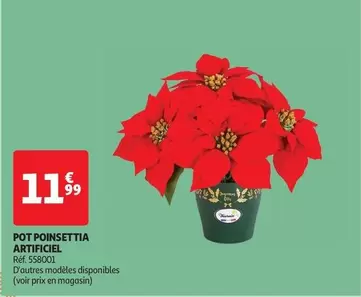 Pot Poinsettia Artificiel offre à 11,99€ sur Auchan Hypermarché