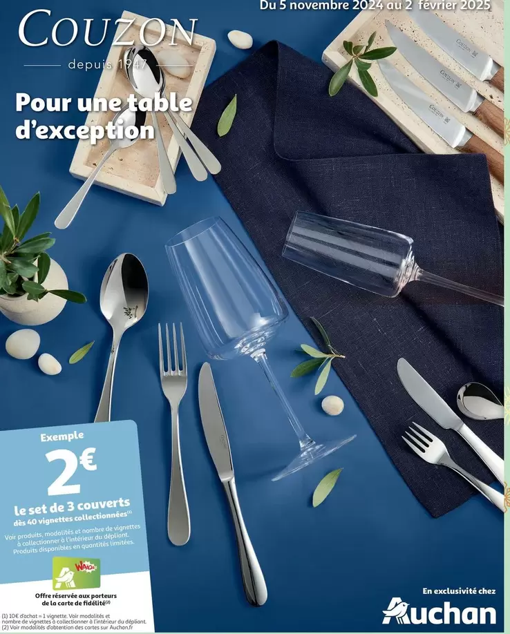 Le Set De 3 Couverts offre à 2€ sur Auchan Hypermarché