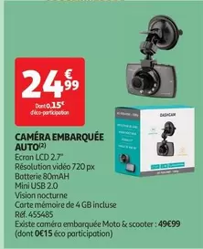 Caméra Embarquée Auto offre à 24,99€ sur Auchan Hypermarché