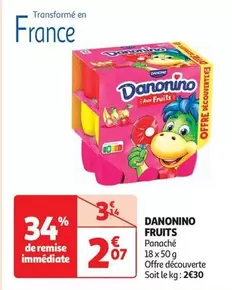 Danone - Danonino Fruits offre à 2,07€ sur Auchan Hypermarché