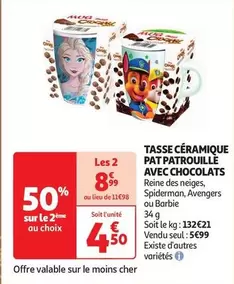 Tasse Céramique Pat Patrouille Avec Chocolats offre à 5,99€ sur Auchan Hypermarché