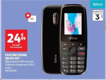 Qilive - Feature Phone 4G offre à 24,99€ sur Auchan Hypermarché