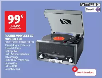 Muse - Platine Vinyle Et Cd MT 110 offre à 99€ sur Auchan Hypermarché