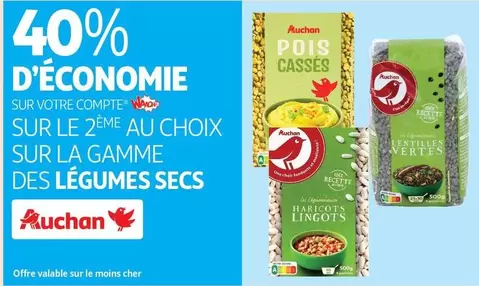 Auchan - Sur La Gamme Des Légumes Secs offre sur Auchan Hypermarché