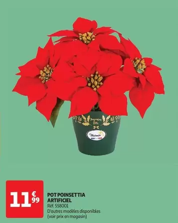 Pot Poinsettia Artificiel offre à 11,99€ sur Auchan Hypermarché