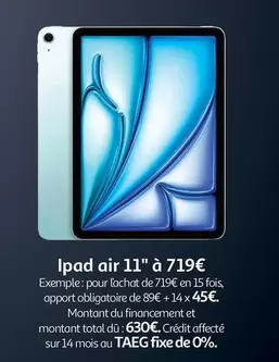 Apple - Ipad Air 11"   offre à 719€ sur Auchan Hypermarché