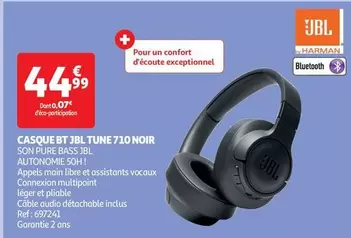 JBL - Casquet Tune 710 Noir offre à 44,99€ sur Auchan Hypermarché