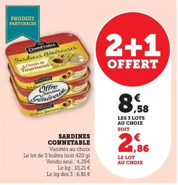 Connetable - Sardines offre à 8,58€ sur Hyper U