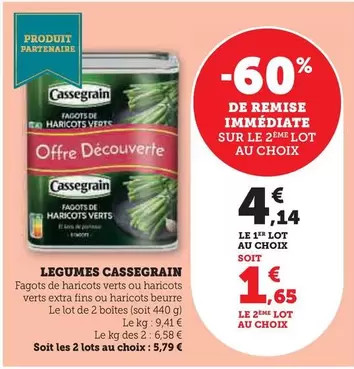 Cassegrain - Legumes offre à 4,14€ sur Hyper U