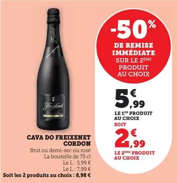 Freixenet - Cava Do Cordon offre à 5,99€ sur Hyper U