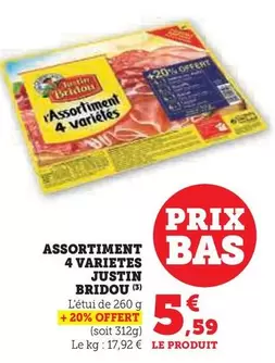 Justin Bridou - Assortiment 4 Varietes offre à 5,59€ sur Hyper U