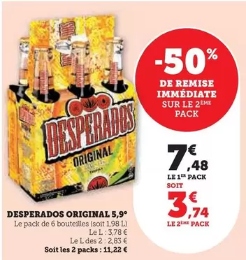 Desperados - Original 5,9° offre à 7,48€ sur Hyper U