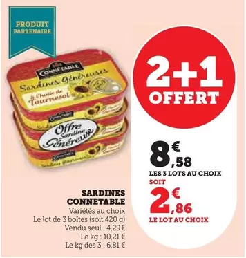 Connetable - Sardines offre à 8,58€ sur Hyper U