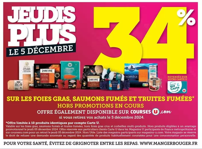 Sur Les Foies Gras, Saumons Fumés Et Truites Fumées offre sur Super U