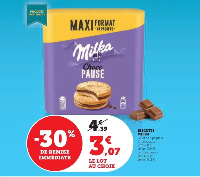 Milka - Biscuits offre à 3,07€ sur Super U