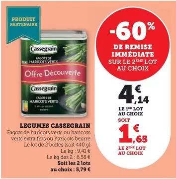 Cassegrain - Legumes offre à 4,14€ sur Super U