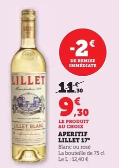 Lillet - Aperitif 17° offre à 9,3€ sur Super U