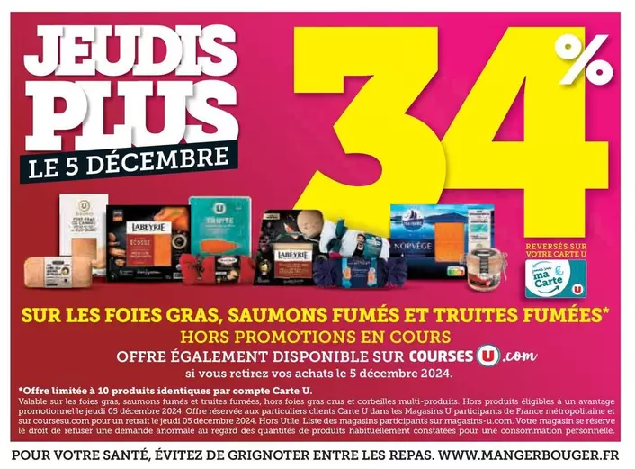 Sur Les Foies Gras, Saumons Fumés Et Truites Fumées offre sur U Express