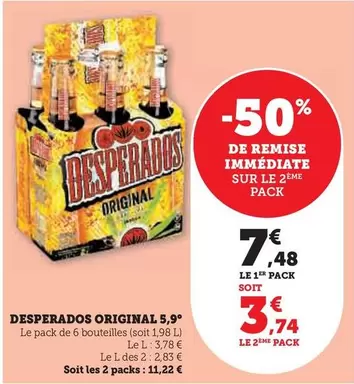 Desperados - Original offre à 7,48€ sur Super U