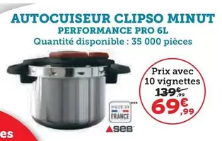 Autocuiseur Clipso Minut offre à 69,99€ sur Super U