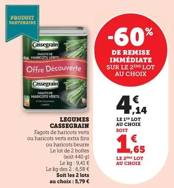 Cassegrain - Legumes offre à 4,14€ sur Super U