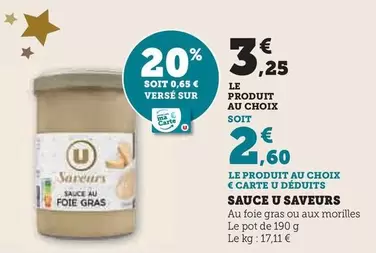 U Saveurs - Sauce offre à 3,25€ sur U Express