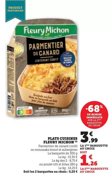 Fleury Michon - Plats Cuisinés offre à 3,99€ sur U Express