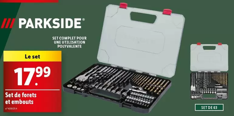 Parkside - Set De Forets Et Embouts  offre à 17,99€ sur Lidl