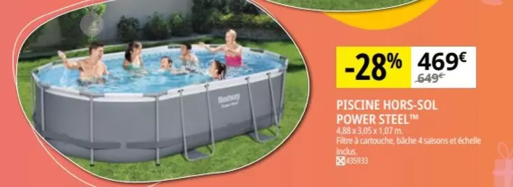 Bestway - Piscine Hors-Sol Power Steel offre à 469€ sur Irrijardin