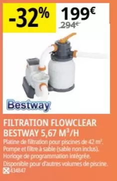 Bestway - Filtration Flowclear 5.67 M3/h offre à 199€ sur Irrijardin