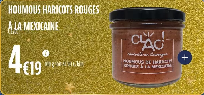 Houmous Haricots Rouges A La Mexicaine offre à 4,19€ sur La Vie Claire