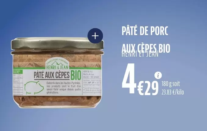 Ader - Pate De Porc offre à 4,29€ sur La Vie Claire