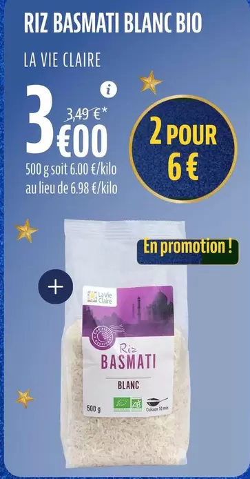 La vie claire - Riz Basmati Blanc Bio offre à 3€ sur La Vie Claire