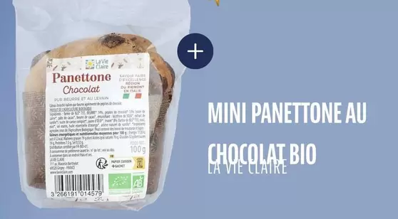 La Vie Claire - Mini Panettone Chocolat Bio offre sur La Vie Claire