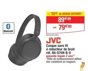 JVC - Casque Sans Fil À Réducteur De Bruit offre à 79,99€ sur Cora