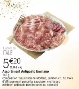 Assortiment Antipasto Emiliano offre à 5,2€ sur Cora