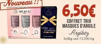 Argiletz - Coffret Trio Masques D'Argile offre à 6,5€ sur Naturalia