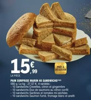 Pain Surprise Marin 40 Sandwichs offre à 15,99€ sur E.Leclerc