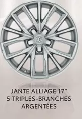 Jante Alliage 17" 5 Triples-Branches Argentées